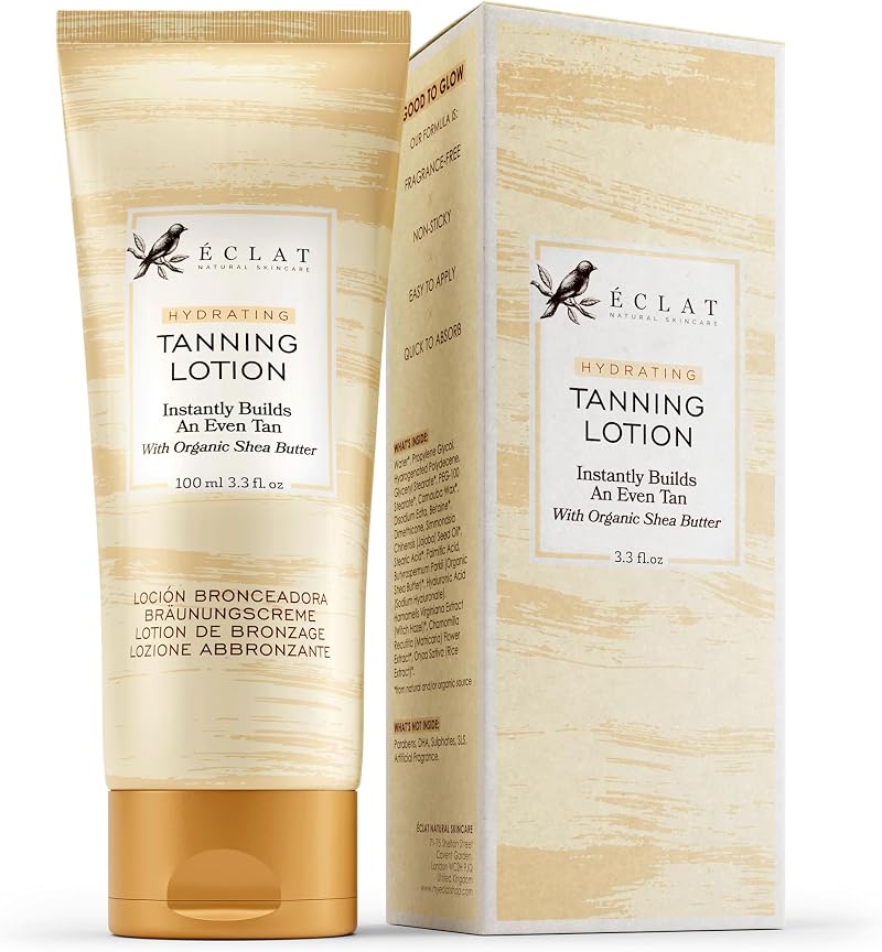 Eclat Skincare Natural Gradual Tan Lotion Fair-Medium Skin 100ml Organic Shea