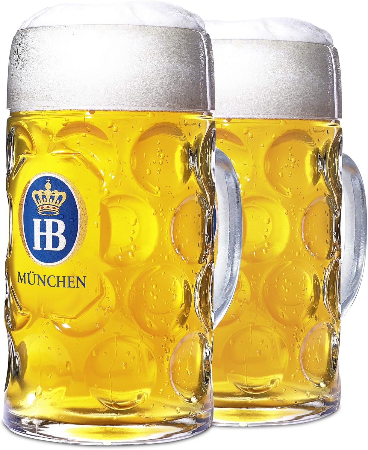 Amazon Com 1 Liter Hb Hofbrauhaus Munchen Dimpled Glass Beer