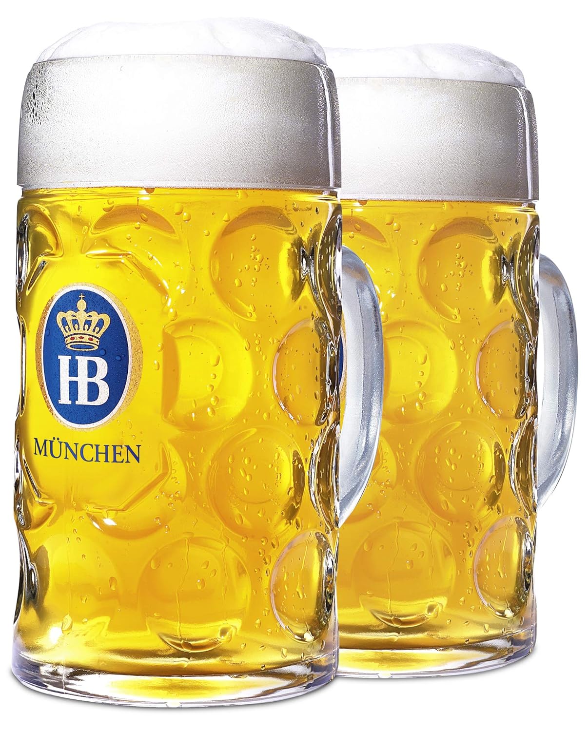 Buy 1 Liter Hb Hofbrauhaus Munchen Dimpled Glass Beer Stein 2pk