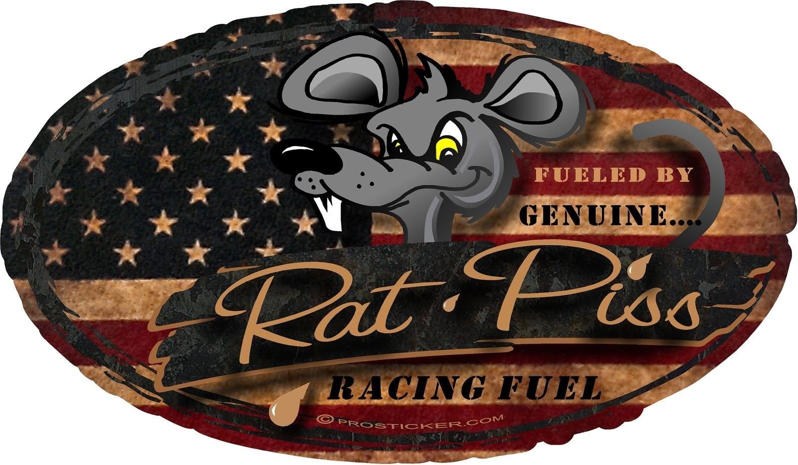ProSticker 724 (One) 4"x 7" Rat Rod Series Genuine Rat Piss Flag Decal Sticker