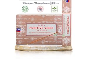 Satya Positive Vibes Incense Sticks, Satya Bng (Bangalore) Insenses 15gmx12 Pack with Raajsee Incense Holder Bundle, Satya Nagchampa Natural Incense