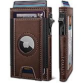 miyozi Airtag Wallet for Men, Slim Pop Up Credit Card Holder RFID Blocking Mens Minimalist wallet for 7-9 Cards ID Window, with Gift Box