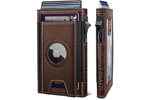 miyozi Airtag Wallet for Men, Slim Pop Up Credit Card Holder RFID Blocking Mens Minimalist wallet for 7-9 Cards ID Window, with Gift Box