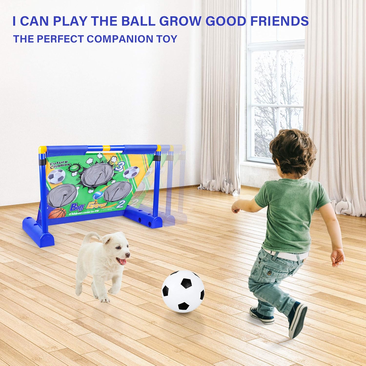 Electric Moving Football Goal Net Set, Football Target Toss with Footballs and Pump,Interactive Training Game Toys for Indoor Outdoor Sports Ball Game, Gift for Boy Girl 3 4 5 6 7 Year: Toys & Games