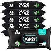 DUDE Wipes Mint Chill Adult Flushable Wet Wipes, Refreshing, 288 Count | 99% water, extra large flushable butt wipes. Ultra refreshing tea tree oil, vitamin E and aloe. Septic safe. 6 packs of 48.