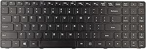 KBR Replacement Keyboard for Lenovo ideapad 100-15IBD 80QQ 80QQ00E6US B50-50 SN20J78609 V6385H with Frame Without Backlight US Layout