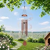 Threeight 37" Large Aluminium Wind Chimes for Outside Deep Tone Coffee | Tuned Soothing Melody,Zen Atmosphere,Weather Resistant,Garden Patio Outdoor Decor,Memorial Gift for Mom Women Grandma