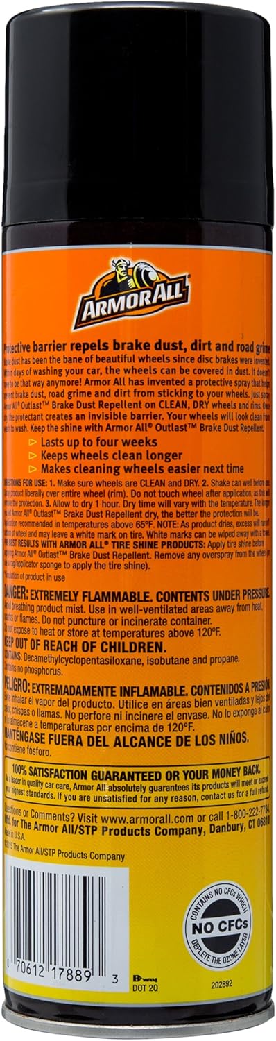 Armor All Car Brake Dust Repellent, Cleaner for Tires, Wheels, and Rims, Outlast, 11 Fl Oz, 18191B: Automotive