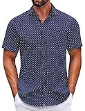 COOFANDY Mens Short Sleeve Casual Button Down