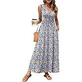 MISFAY Women Maxi Dress 2026 Summer Casual Sleeveless Sundress Wrap V Neck Long Dresses Vacation Loose Dress with Pockets