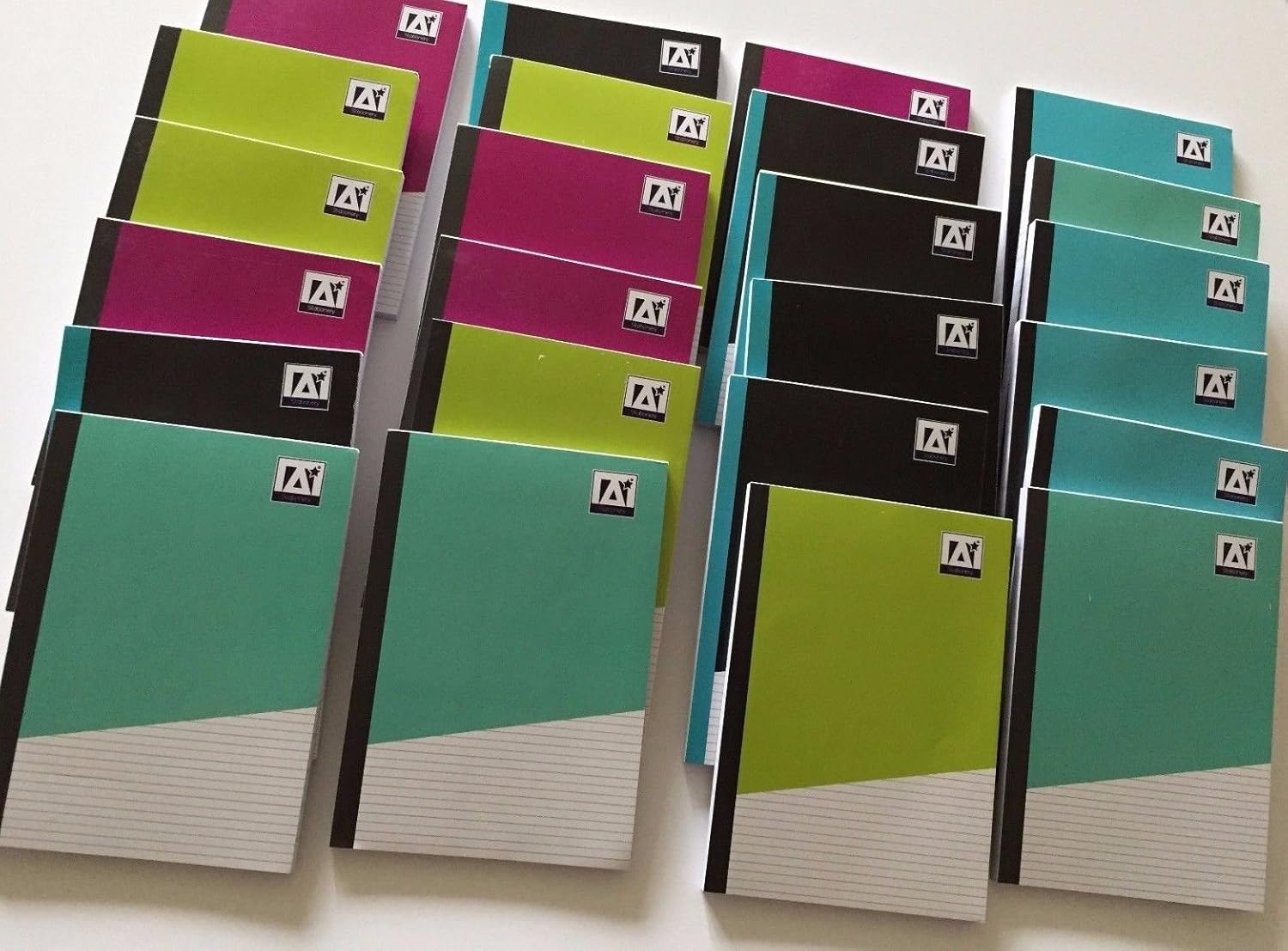 50 x Pocket Note Pad Notebook Coloured Covers Pads A7 Ruled Pages 50