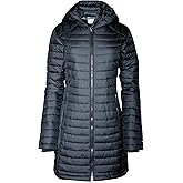 Columbia Women's White Out Mid Omni Heat Long Hooded Light Jacket Coat Puffer Plus/Regular (Black, 3X)