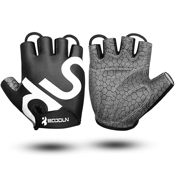 KONVINIT Fahrradhandschuhe Fingerlos Gummi Gepolstert Frauen & Herren Gym MTB Atmungsaktiv Rutschfestes Draussen Sport Gloves