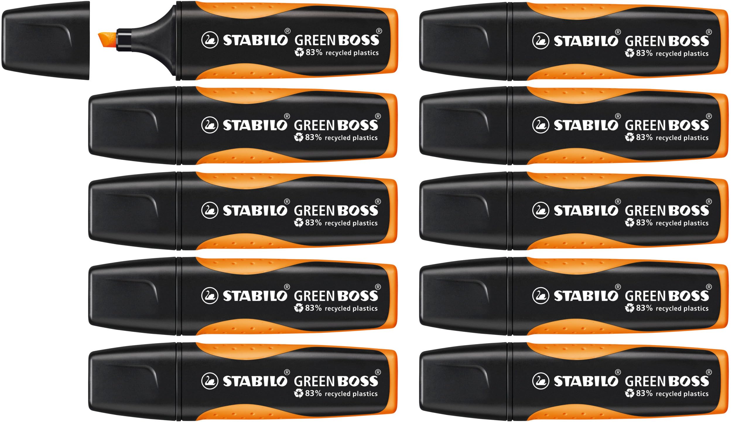STABILO GREEN BOSS - Highlighter - Pack of 10 - Orange
