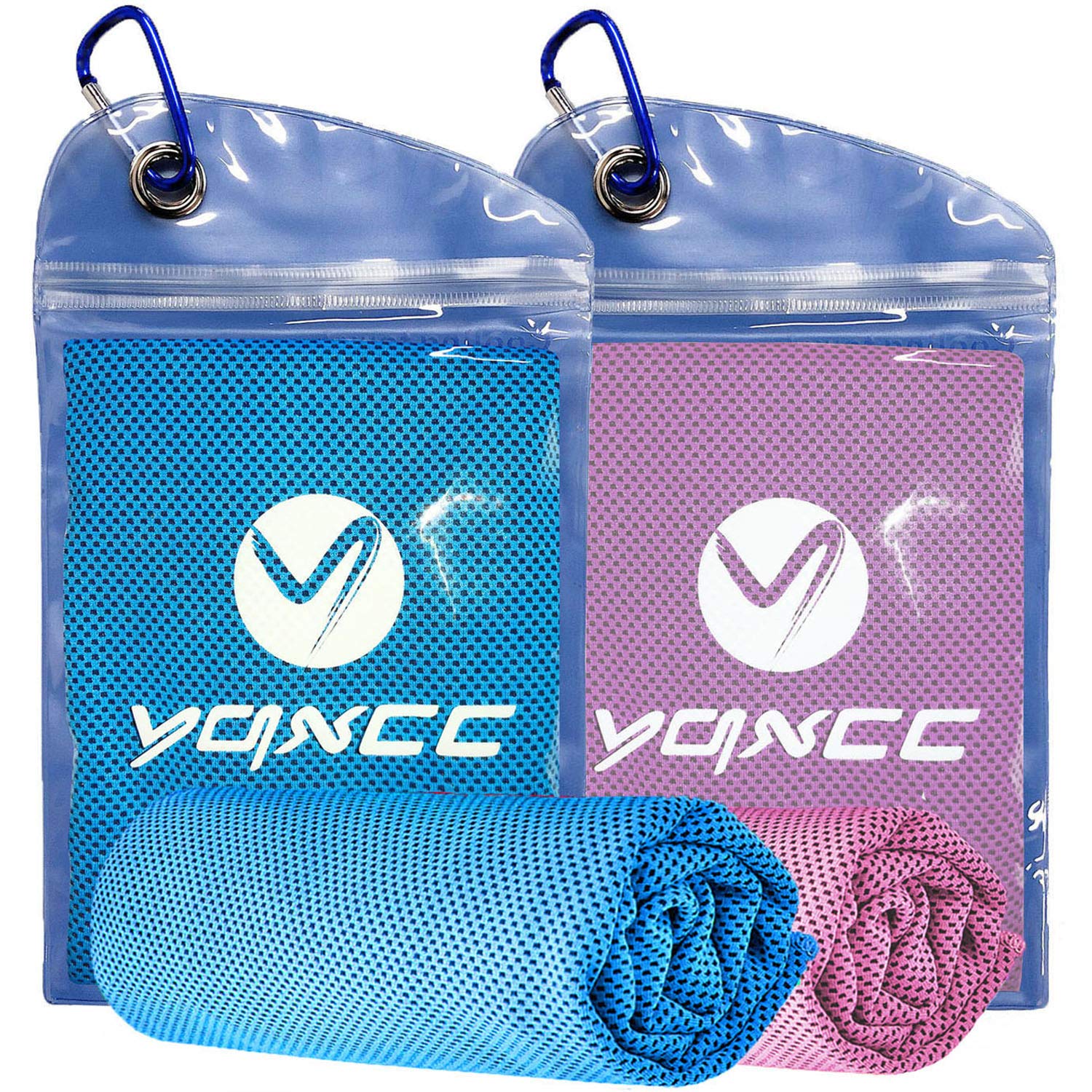 YQXCC 2 Pack Cooling Towels | 120x30 cm | Cold Cool for Neck | Microfibre Soft Breathable Chilly | for Sports Yoga, Golf, Gym, Camping, Running, Workout & More Activities