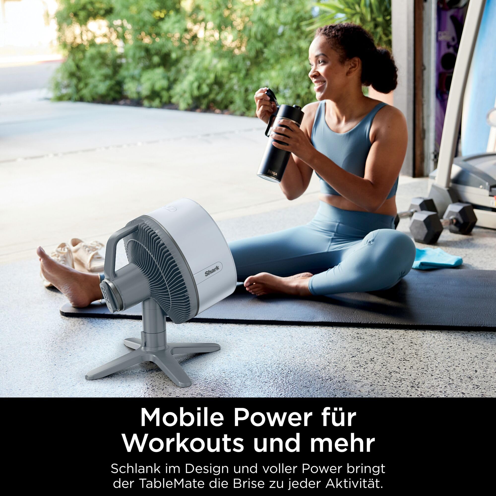 Shark FlexBreeze TableMate Akku-Ventilator, innen & außen, ≤24h Laufzeit, Hochgeschwindigkeits-Kühlung, 20 m Reichweite, leise & langlebig, 5 Geschwindigkeiten, Oszillation, Fernbedienung FA150EU 3