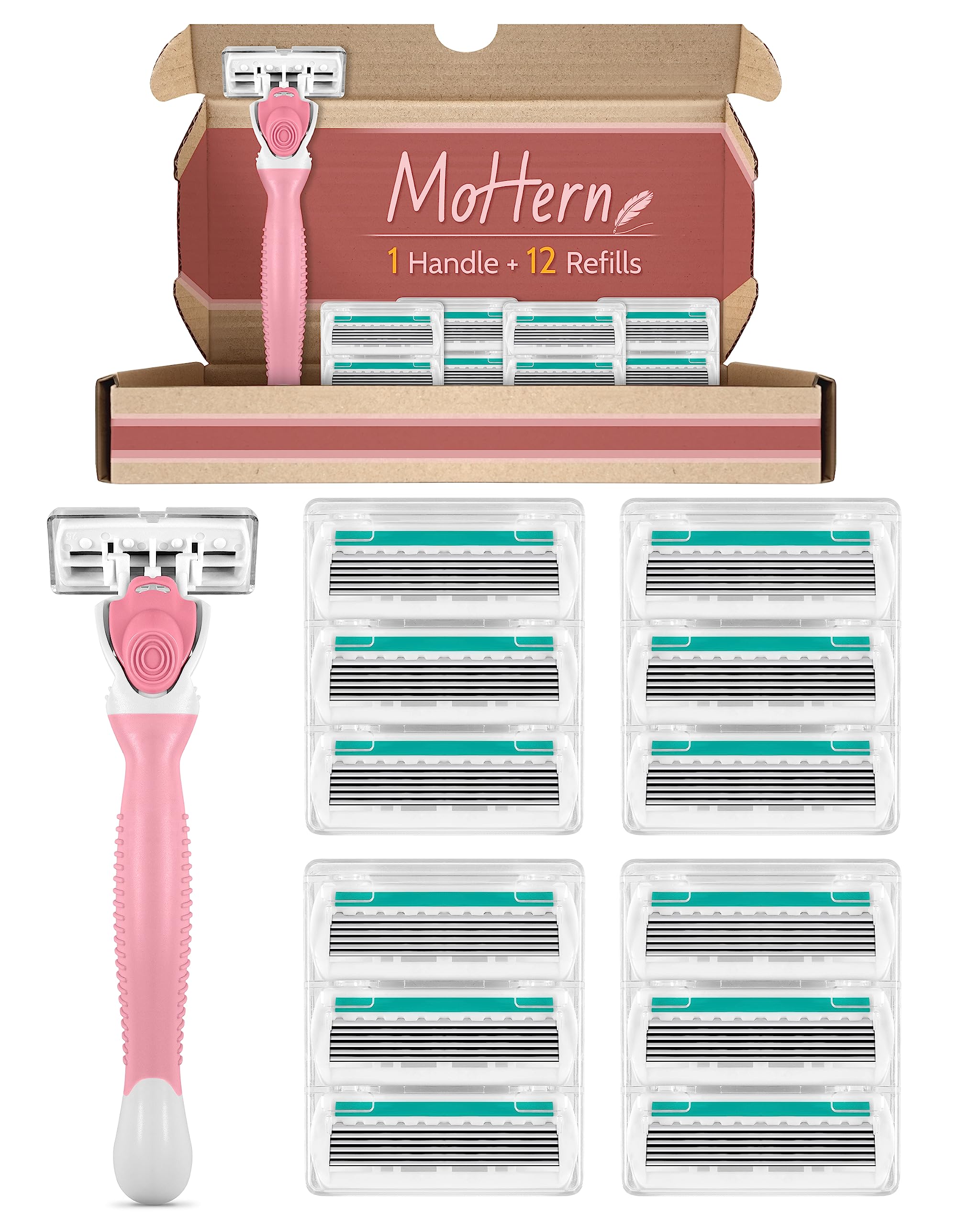 Photo 1 of Razors for Women Sensitive Skin, 6 Blades Women’s razors for Shaving Including 1 Travel Razors for Women with 12 Blade Refills? Pink