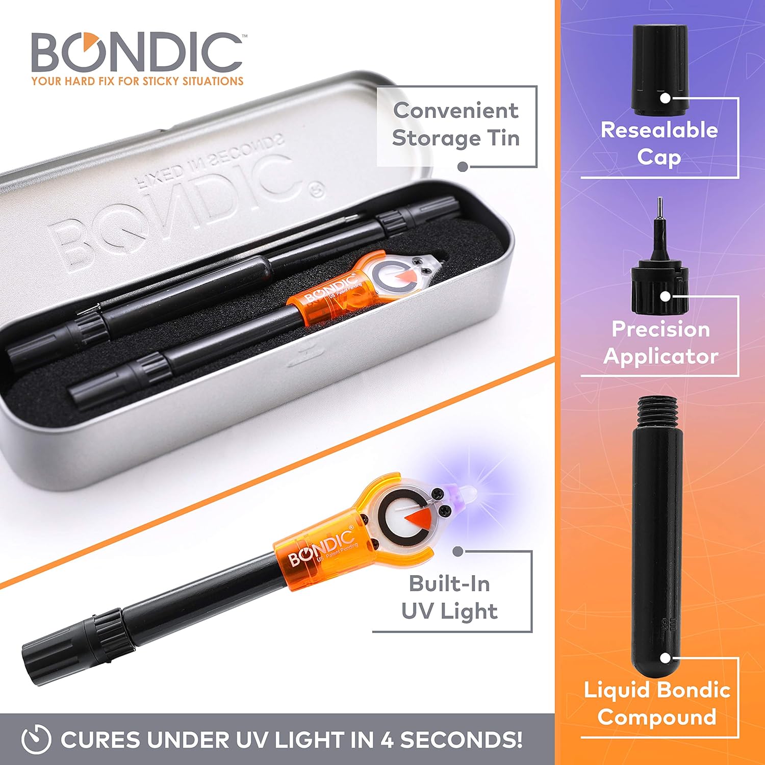 Bondic LED UV Liquid Plastic Welding Starter Kit - - 