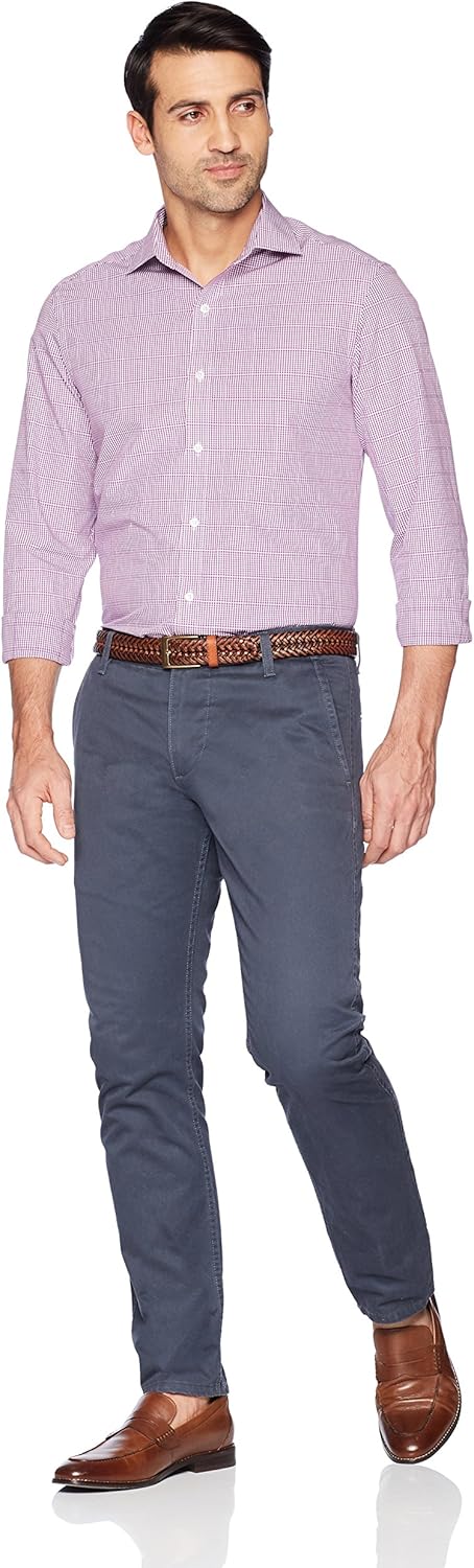 Buttoned Down Men's Standard Tailored Fit Supima Cotton Spread-Collar Dress Casual Shirt: Clothing