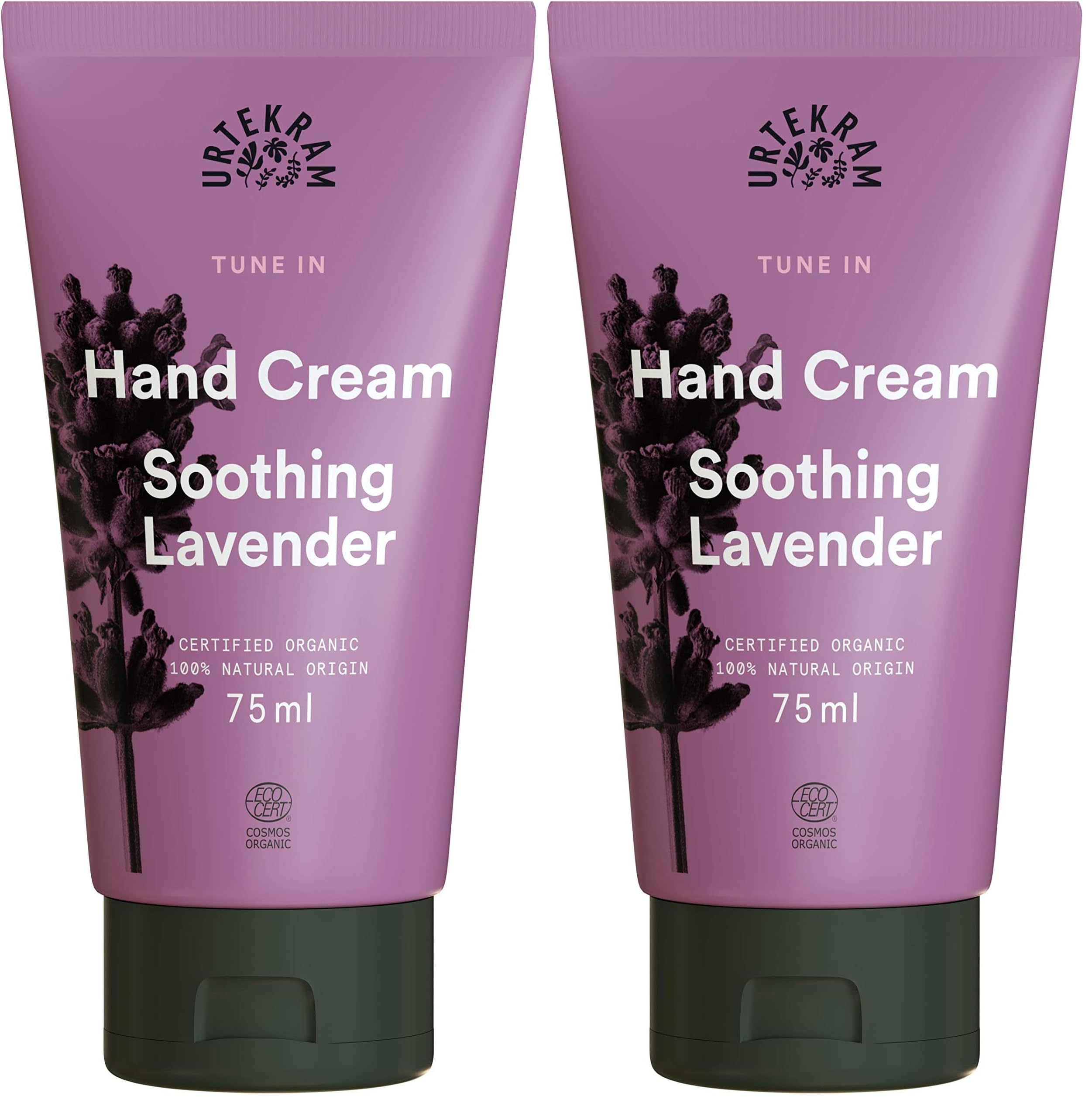 Urtekram Hand Cream - Soothing Lavender - All Skin Types - 75 ml, Vegan, Organic, Moisturizing, Natural Origin (Pack of 2)