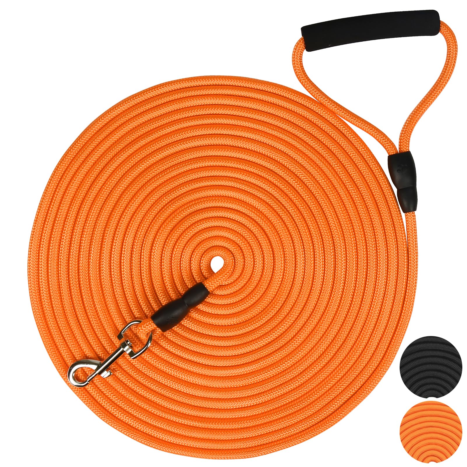 Photo 1 of SZEE Floating Long Dog Leash, 30ft Dog Training Leash for Walking, Playing, Hunting and Swimming, for Medium & Small Pooch, Dual-Purposes (for Both Floating and Regular Training) - Orange