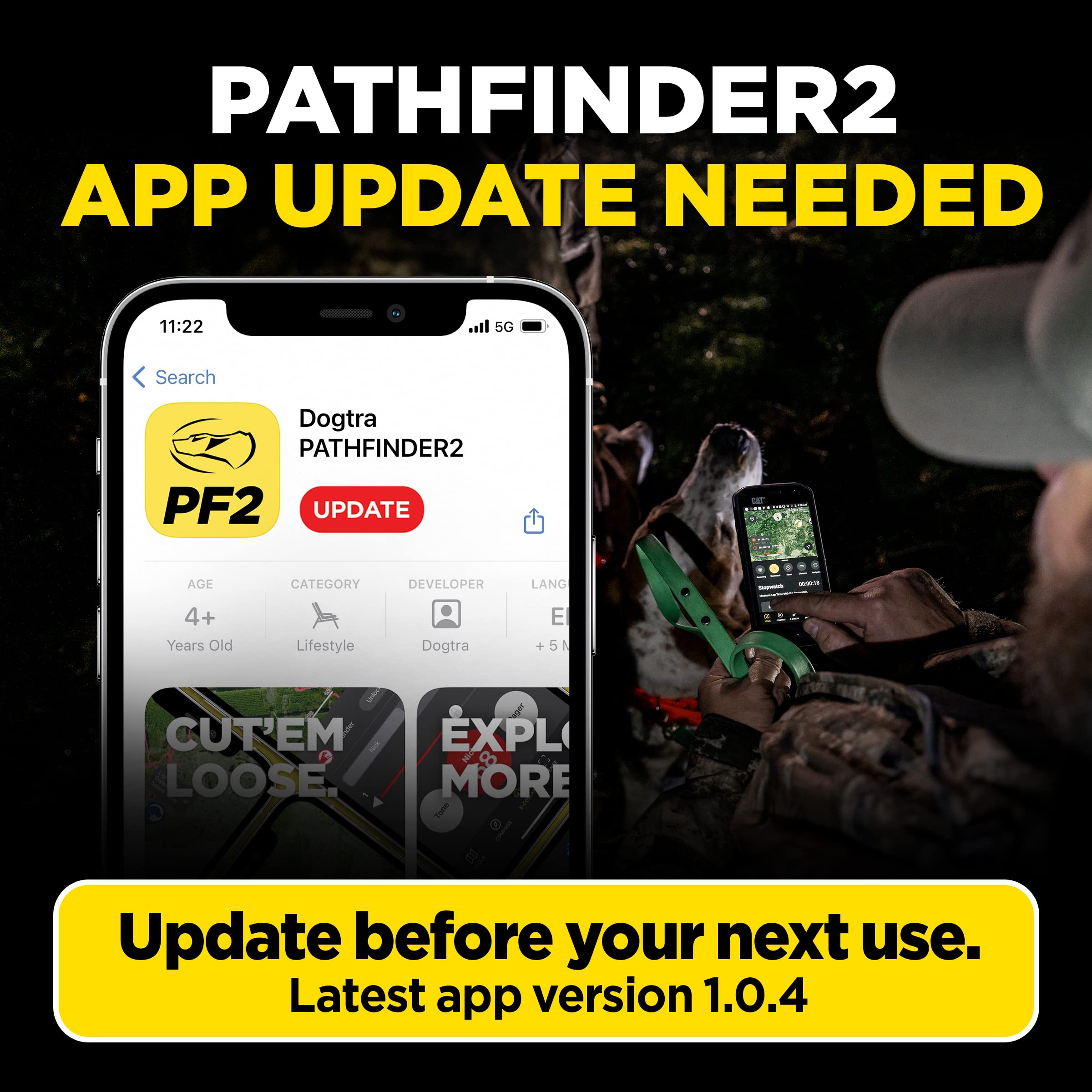 Dogtra Pathfinder 2 Additional Receiver Dog GPS Tracker e Collar Green LED Light No Monthly fees Free App Waterproof Smartwatch Control Satellite Real Time Tracking Long Range Smartphone Required