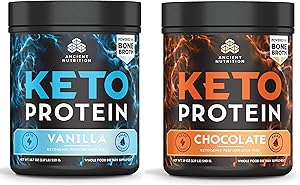 Ancient Nutrition Keto Protein Bundle - KetoPROTEIN Chocolate + KetoPROTEIN Vanilla