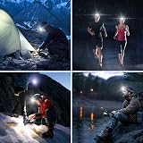 Lepro Head Torch Rechargeable 2 Pack 2000L IPX4 Red Warning Lights 30h view 7
