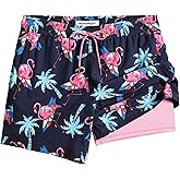 maamgic Mens Swim Trunks with Compression Liner 5 Inch, Quick Dry Bathing Suit with Zipper Pockets, No-Chafing Swim Shorts