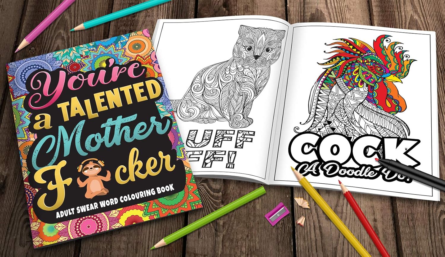 Motivational Swear Words Colouring Book for Adults 150gsm - Stress Relieving, White - Image 3