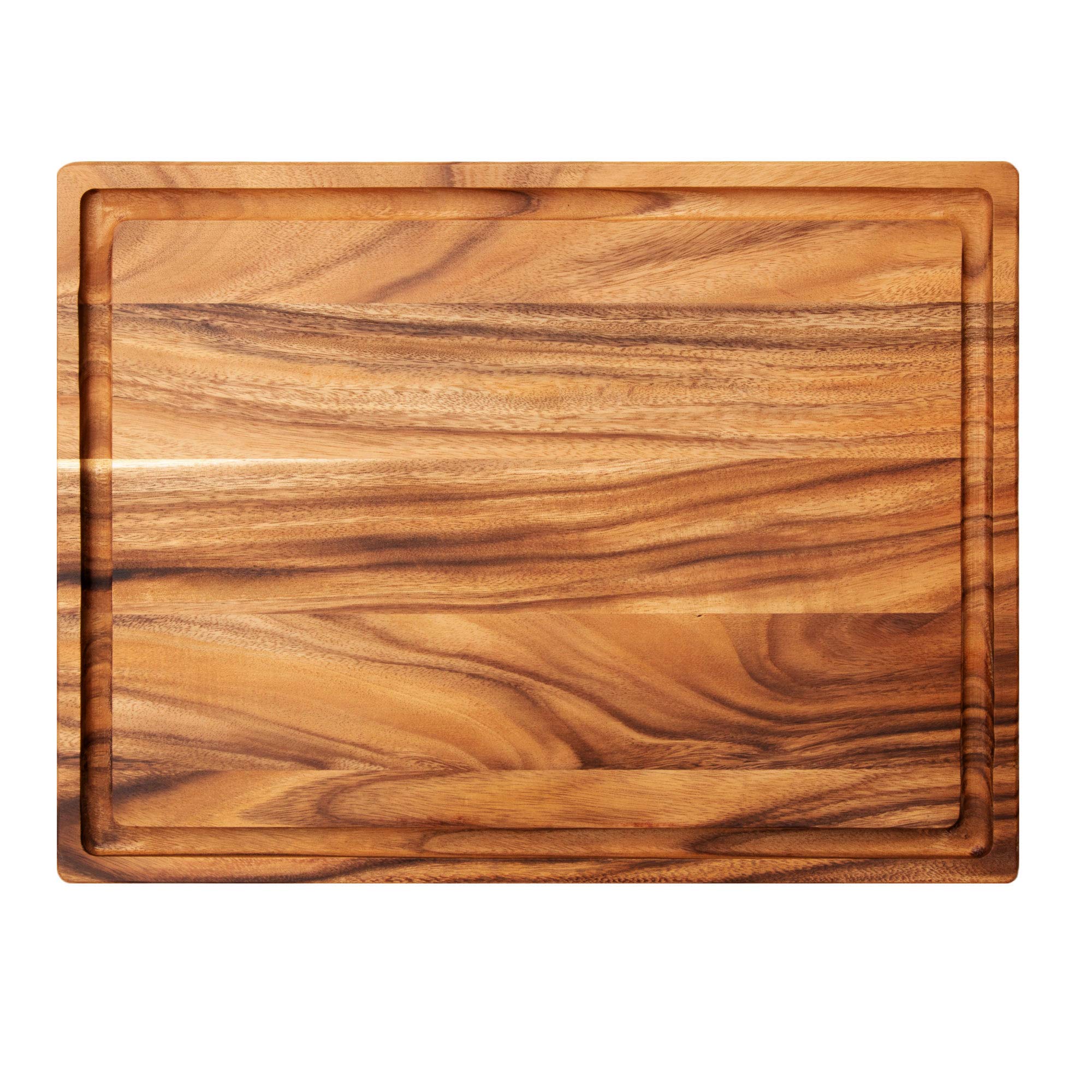Villa Acacia Extra Large 24" Meat Carving Board with Groove, Reversible Wood Cutting Board