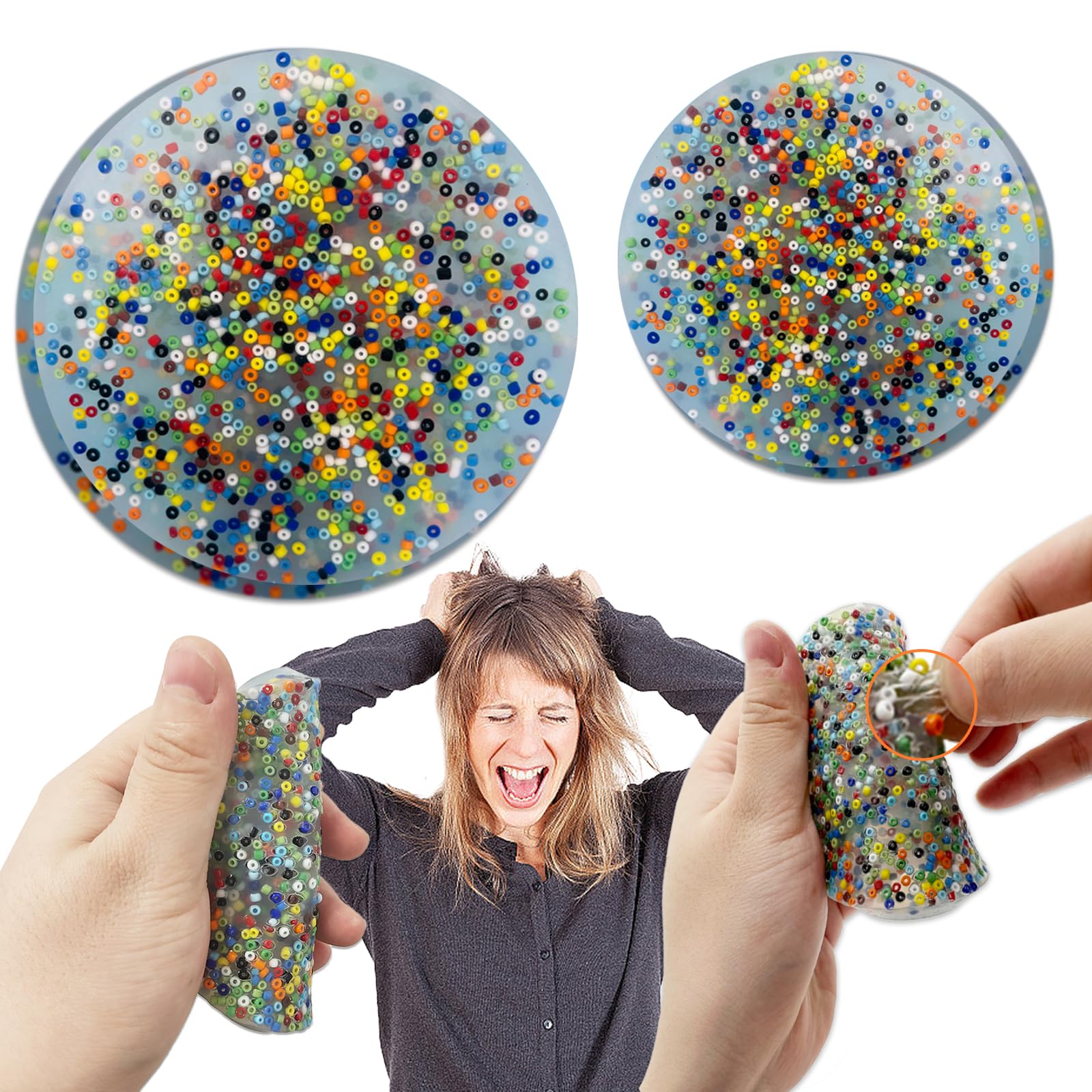 Plstod 2Pcs Picky Pad, Round Picky Pads, Skin Picking Fidget Toys, Pickying Pad Fidget for Kids Adult, Stress-Relieving Sensory Tool for Dermatillomania & Trichotillomania Relief