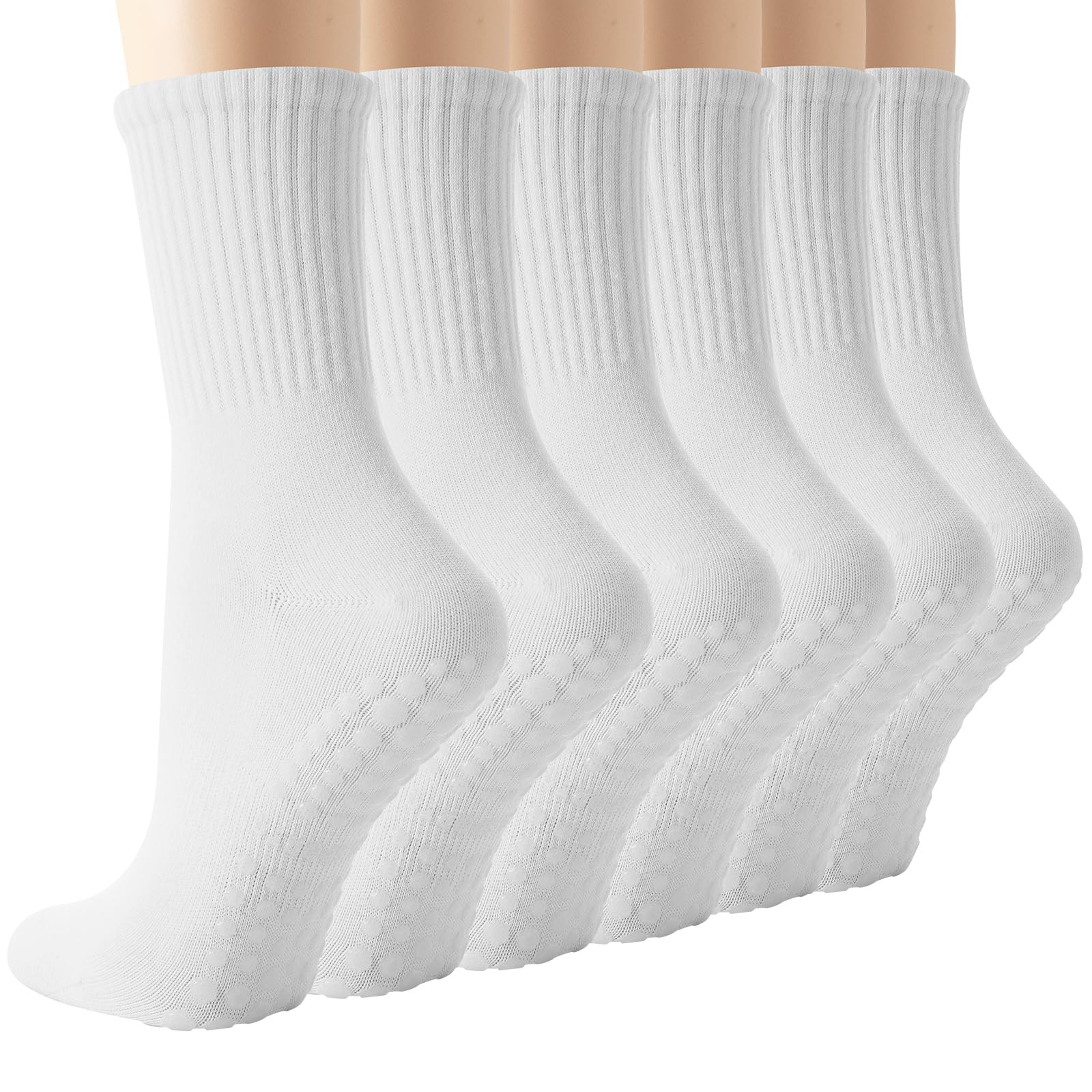Photo 1 of ***Stock photo is a different color*** BISOUSOX Pilates Socks Grip Socks, Grippy Sock Woman Yoga Slipper Crew Ankle Non Slip Sticky Barre Ballet Sock Hospital
