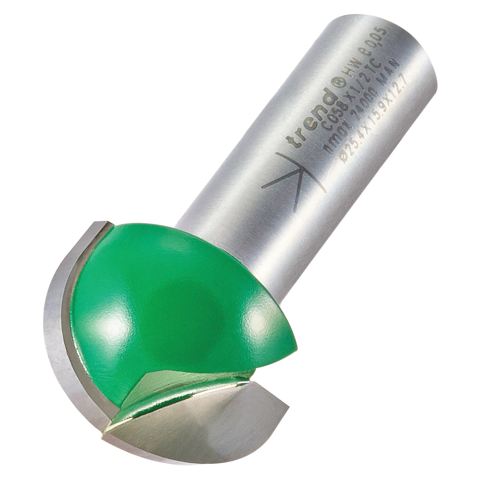 Trend CraftPro Cavetto Router Cutter, 1/2 Inch Shank, 12.7mm Radius and 25.4mm Cut Diameter, Tungsten Carbide Tipped, C058X1/2TC