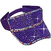 Bling Shiny Rhinestone Sports Sun Visor Hat for Women Summer Adjustable Breathable Beach Visor Caps Running Golf Sun Hat