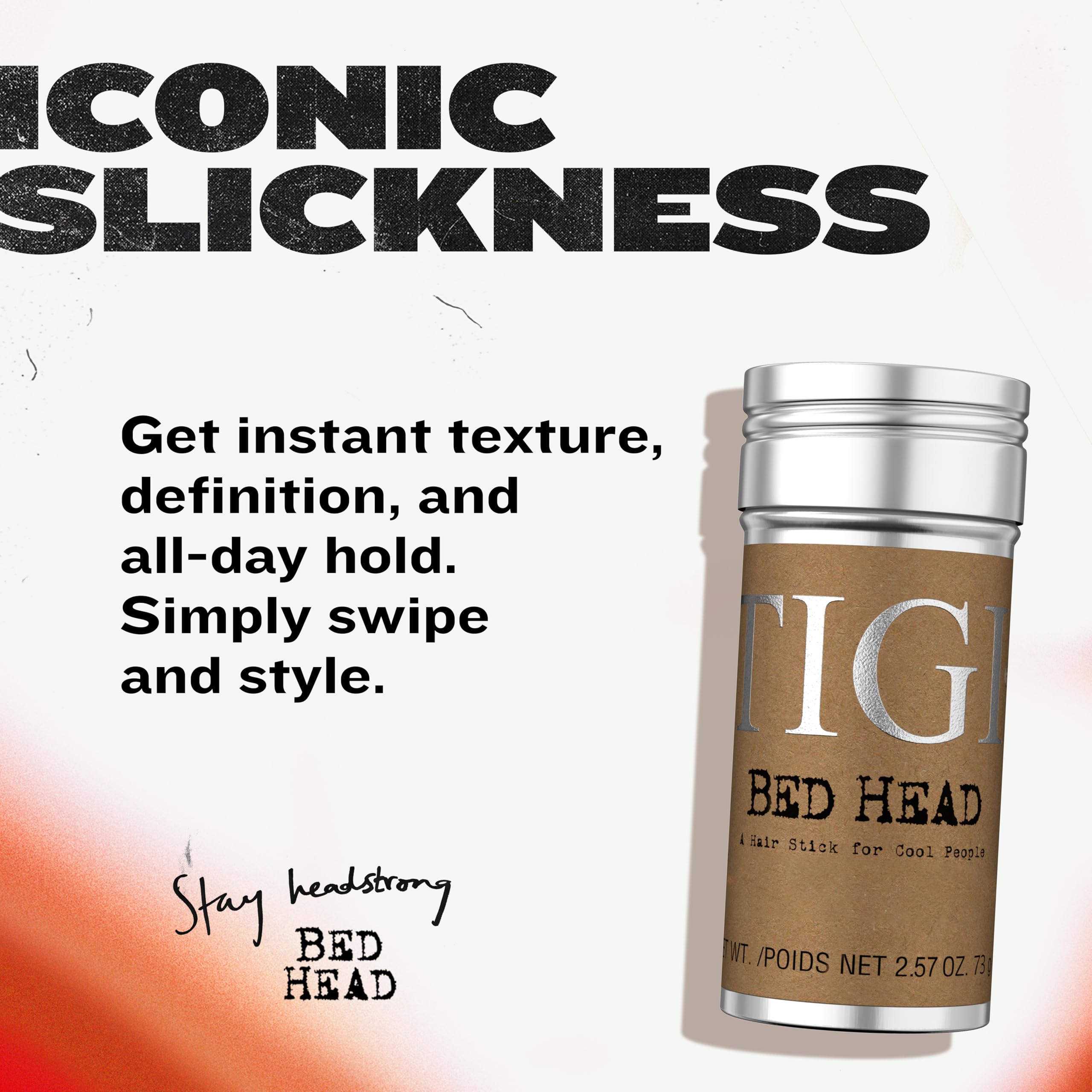 TIGI Bed Head Hair Wax Stick – Strong Hold with Triple Wax Formulation for Slick Back Hair Styling and Smoothing Flyaways, 2.57 oz