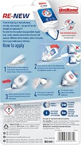 Unibond Re-New White Silicone Sealant Kitchen Bath Mould Resistant 80ml view 3