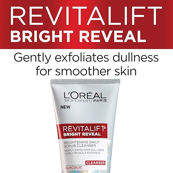 L’OREAL PARIS SKINCARE REVITALIFT BRIGHT REVEAL FACIAL CLEANSER WITH GLYCOLIC ACID, ANTI-AGING DAILY FACE CLEANSER TO EXFOLIATE DULLNESS AND BRIGHTEN SKIN, 5 FL OZ (PACK OF 1)