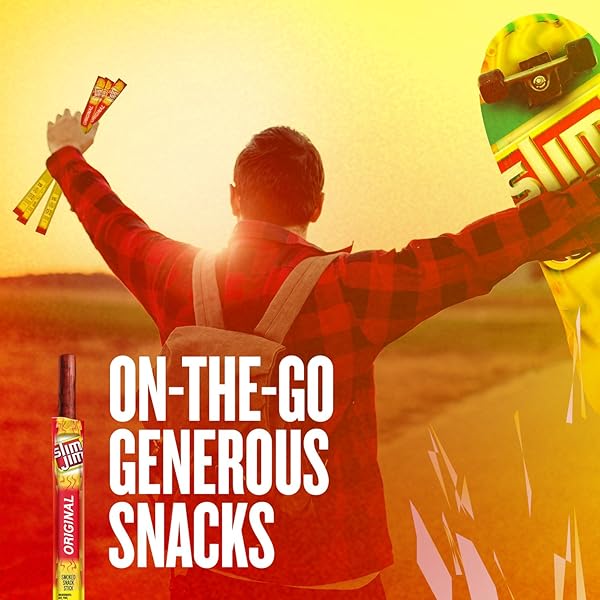 SLIM JIM GIANT SMOKED MEAT STICKS, ORIGINAL FLAVOR, KETO FRIENDLY, 0.97 OZ. 24-COUNT