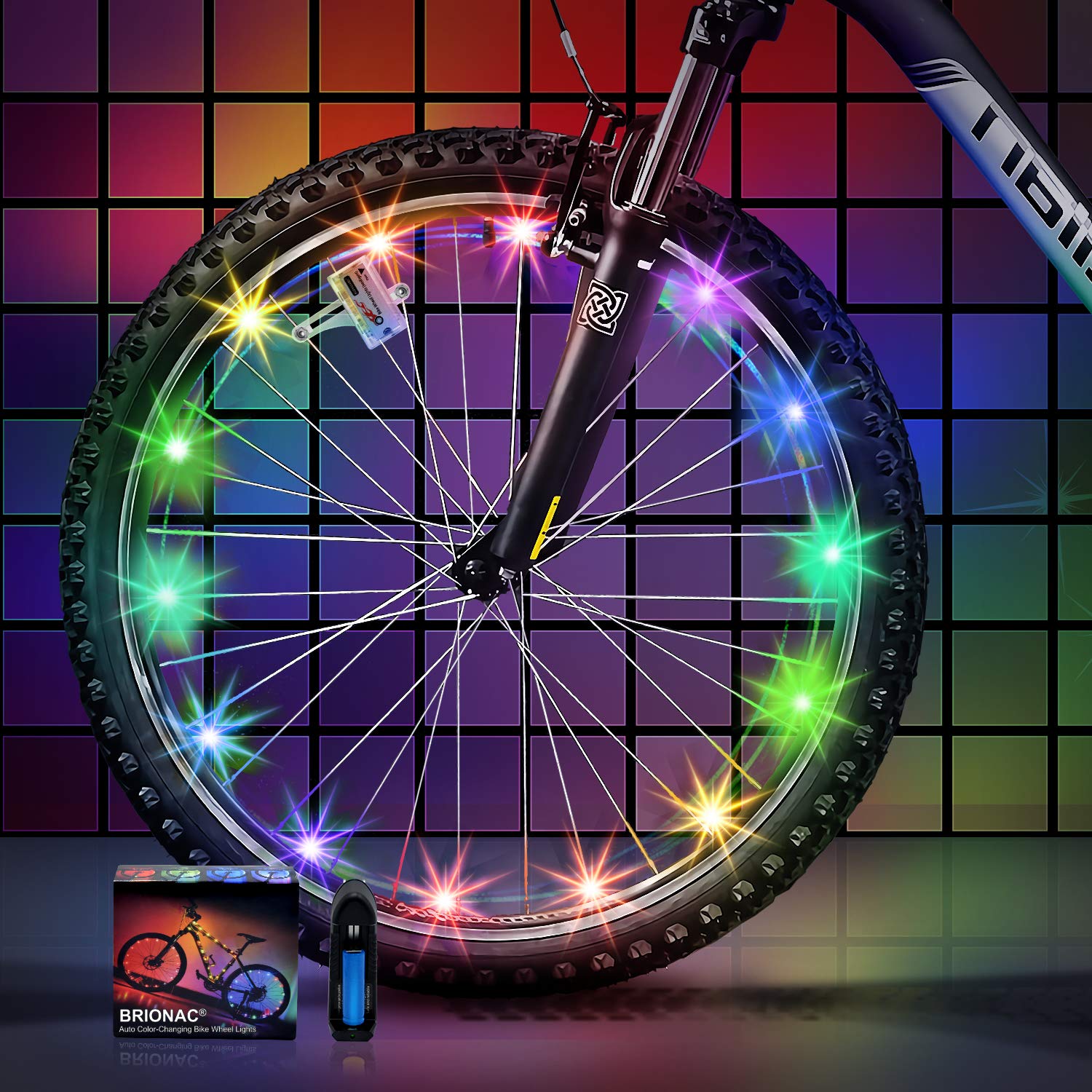Waterproof Bicycle Wheel Light String with Batteries Included Automatic