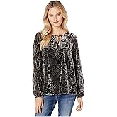 NYDJ womens Linen Peasant Blouse