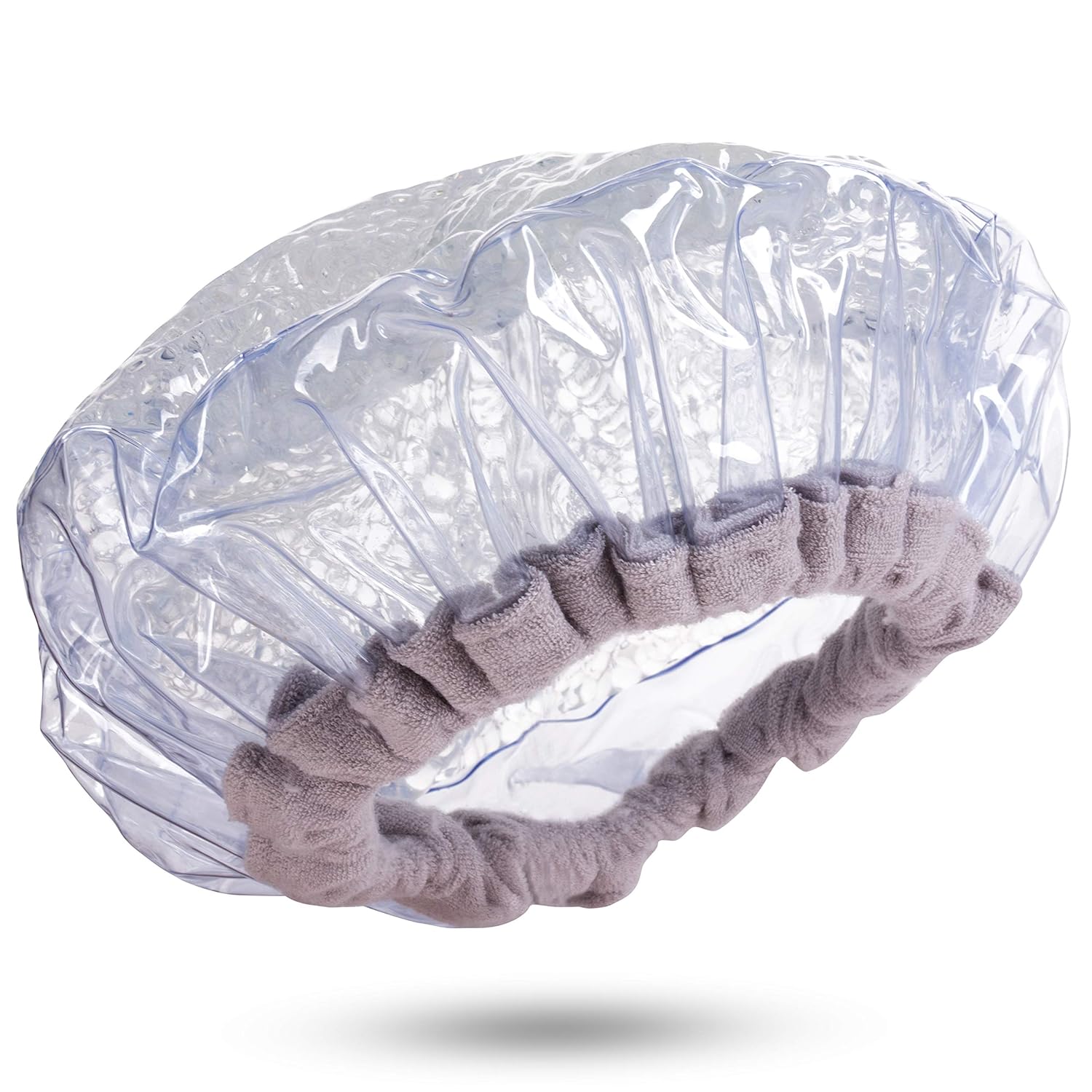 Blush Thermal Heat Cap for Deep Conditioning & Mask Therapy, Hot Steam Gel Cap, Cordless & Microwavable (Clear)