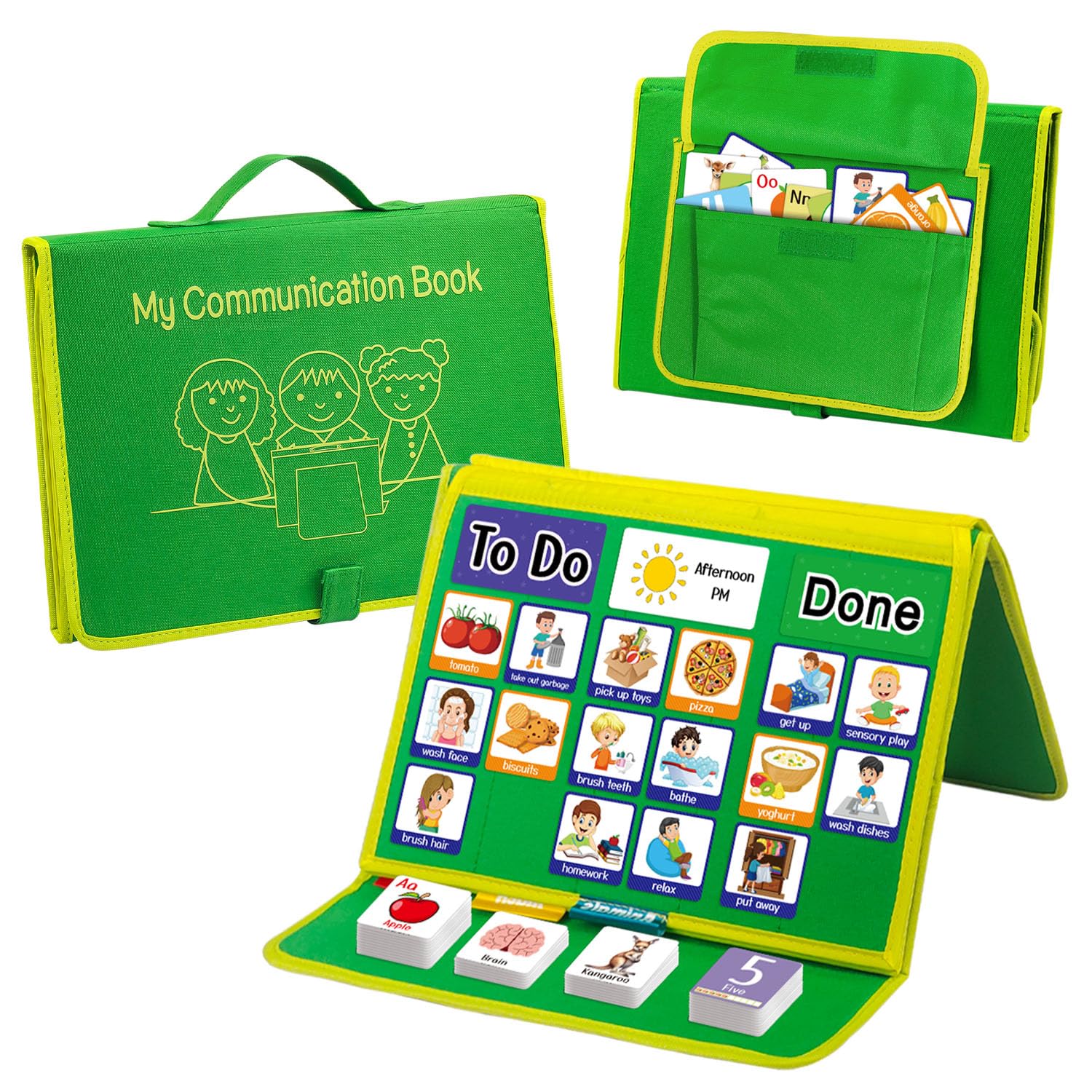 BOHEMIABY Educational Toys Book|with 196 Pecs Cards, Visual Timetable for Kids Daily, Now & Next Pecs Communication Book, Autism Sensory Equipment Educational Reward Chart Home School ASD