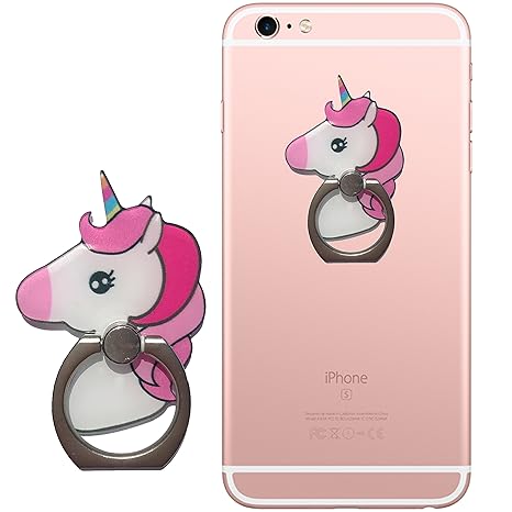 EinhornLiebe Fingerhalterung Handy Einhorn bunt; Smartphone Halterung Finger Grip Halter Fingerhalter Smartphone iPhone (bunt