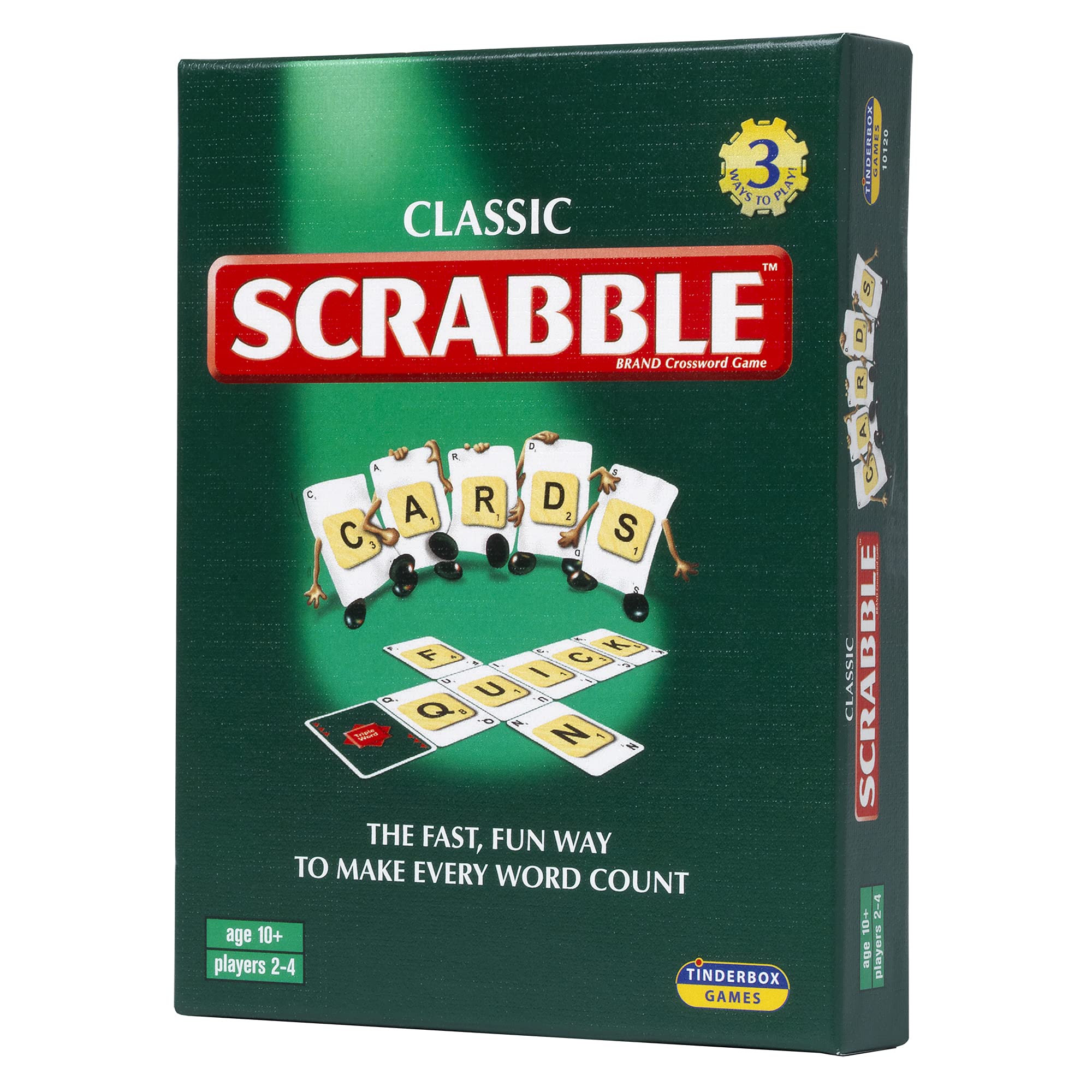 Ideal Scrabble Cards: the fast, fun way to make every word count, with 3 ways to play! | Classic Games | For 2-4 Players | Ages 10+