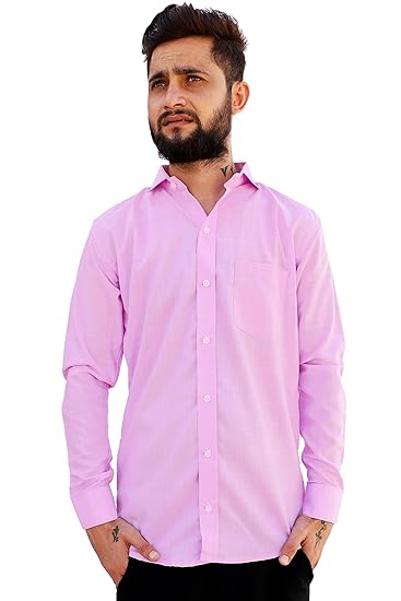 Buy Rebanta Light Purple Plain Full Sleeves Formal Shirt For Mens