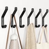 susswiff Black Door Hooks for Hanging Coat 10KG Max 6 Pack Aluminum