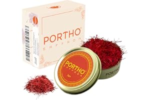 PORTHO Kashmiri Saffron Threads – 3g Super Negin Grade | Premium Pure Kesar Spice for Biryani, Paella, Tea, Desserts & Golden Milk | Hand-Harvested, Non-GMO, Airtight Packed