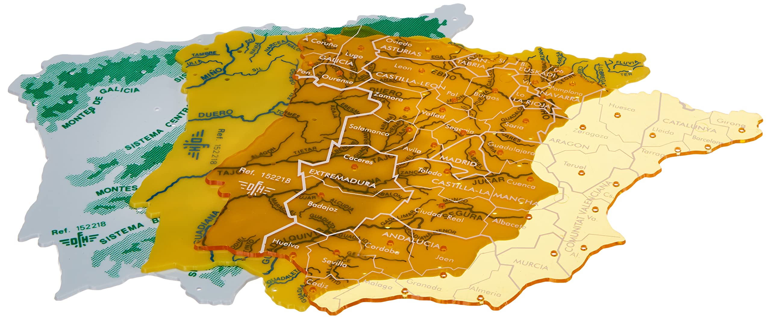 CSP 152218 – Pack of 3 Templates with Design Map Spain, 22 x 18 cm