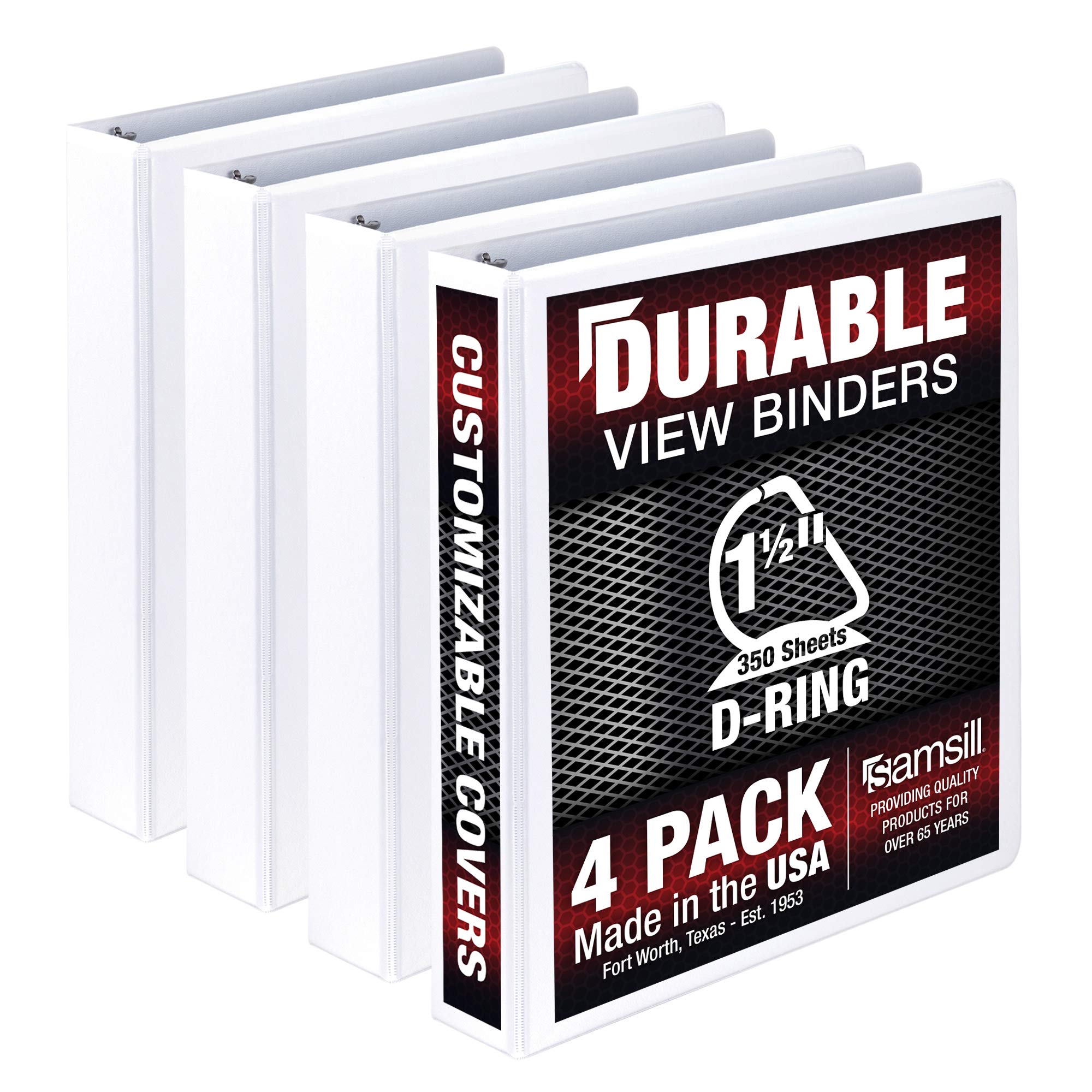 Photo 1 of * only comes with two *
Samsill Durable 1.5 inch 3 Ring Binder, Made in USA, D Ring Binder, FSC 100% Recycled Chipboard, White, 4 Pack